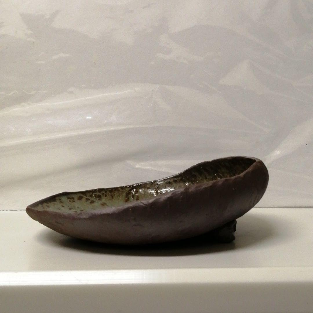 Amazon.co.jp: 笠間焼 海碧片平鉢 向山窯 共箱付 : ホーム＆キッチン